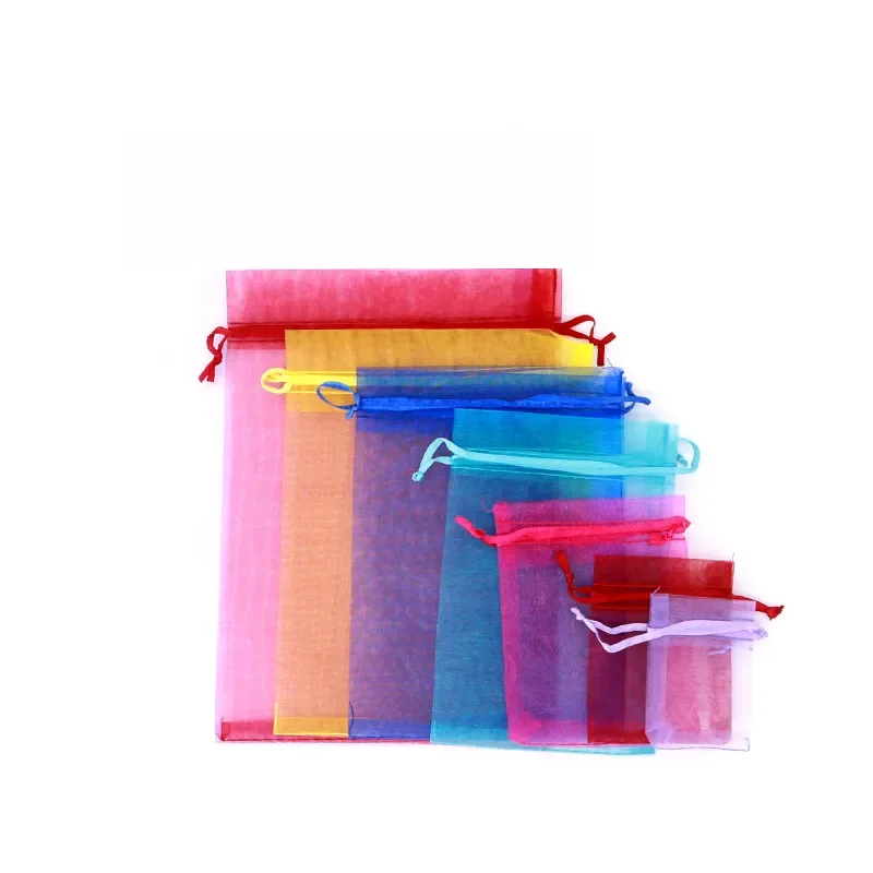 Wholesale Small Mesh Gift Bags Organza Drawstring Wedding Candy Jewelry Organza Bags