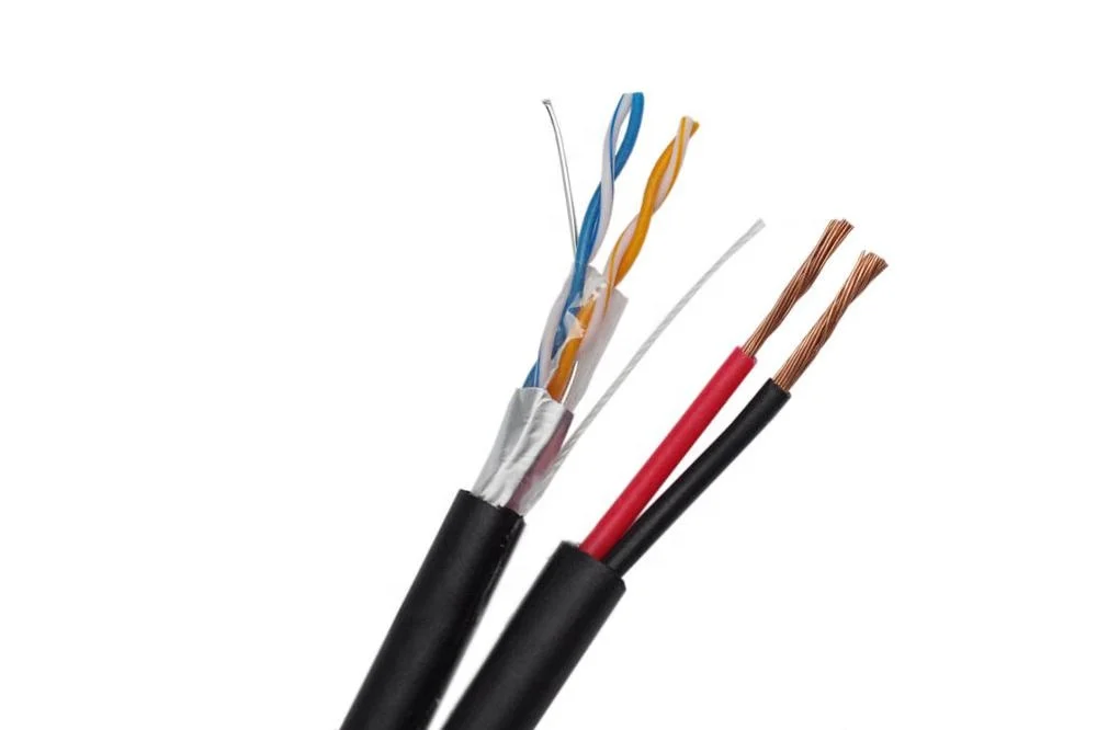  Сетевой кабель локальной сети с 2c силовой провод Cat5e / CAT6 питания для использования в помещении и на