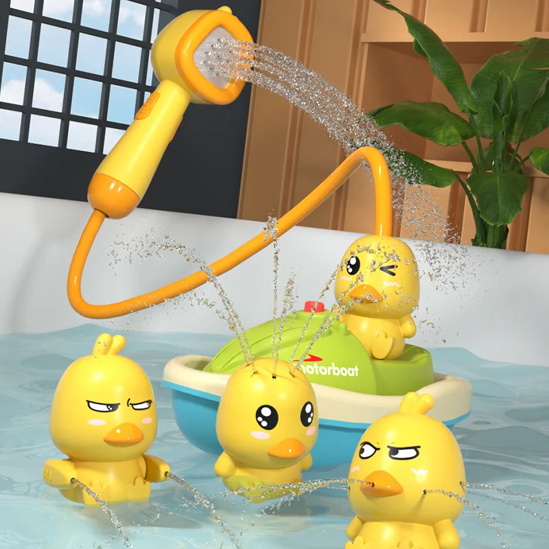 2024 Samlok Summer Fun Baby Bath Toys  3+ Electric Funny Duck Sprinklers Head Bathtub Shower Toys Gift
