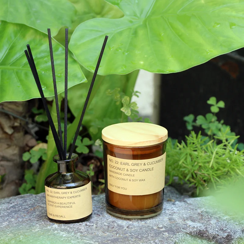 Dried Flower Aromatherapy Candle Soy Wax Fragrance Non-Flame  Aromatherapy Souvenir 50ml Diffuser Bottle Set Gift Box