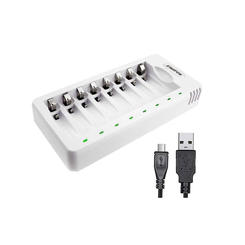 8 slot charger LED Shows 1.2V AA AAA Ni-MH Ni-CD Battery Charger with USB cable for digital products