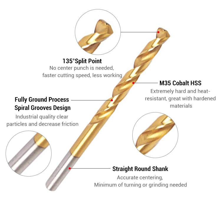 DAMING 170 pc HSS Drill Bits Set 1-10mm Quality Drill bits in Metal Case drill adjustable force twist
