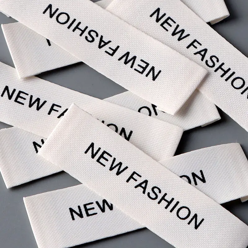 OEM Custom Logo Print Fabric Polyester White Labels Clothing