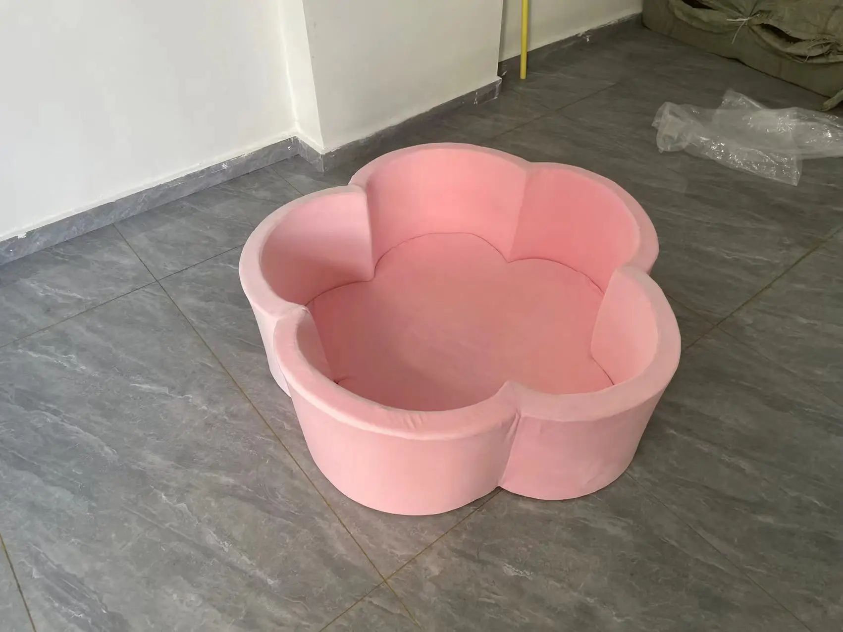 Wholesale pink Blue Beige Grey Foam Baby Ball Pit Foam Sponge Durable Non Toxic Kids Ball Pit Soft Play Set Play Foam Ball Pit