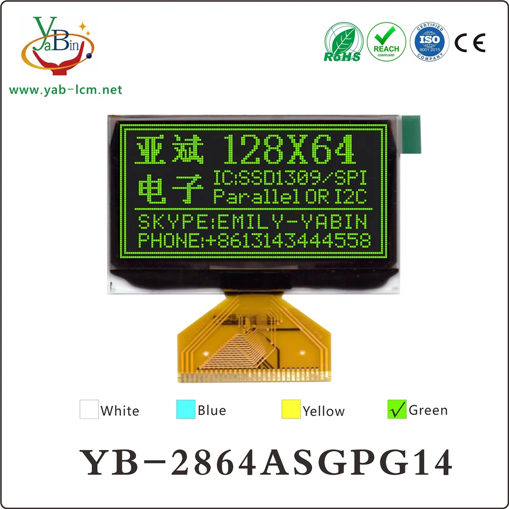 2.42 inch SSD1309 128X64 12864 OLED lcd with  68XX/80XX Parallel, 3-/4-wire SPI, I2C Interface  ,welding type 31PIN white color