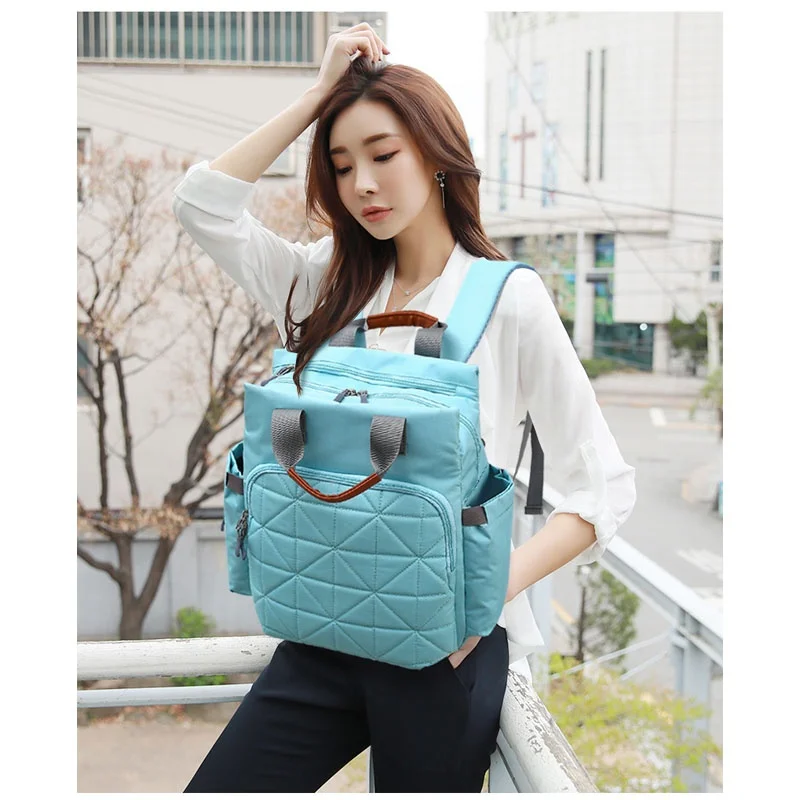 High quality low moq large waterproof outdoor travel hand tote pink blue 3in1set baby backpack for mom diaper bag baby