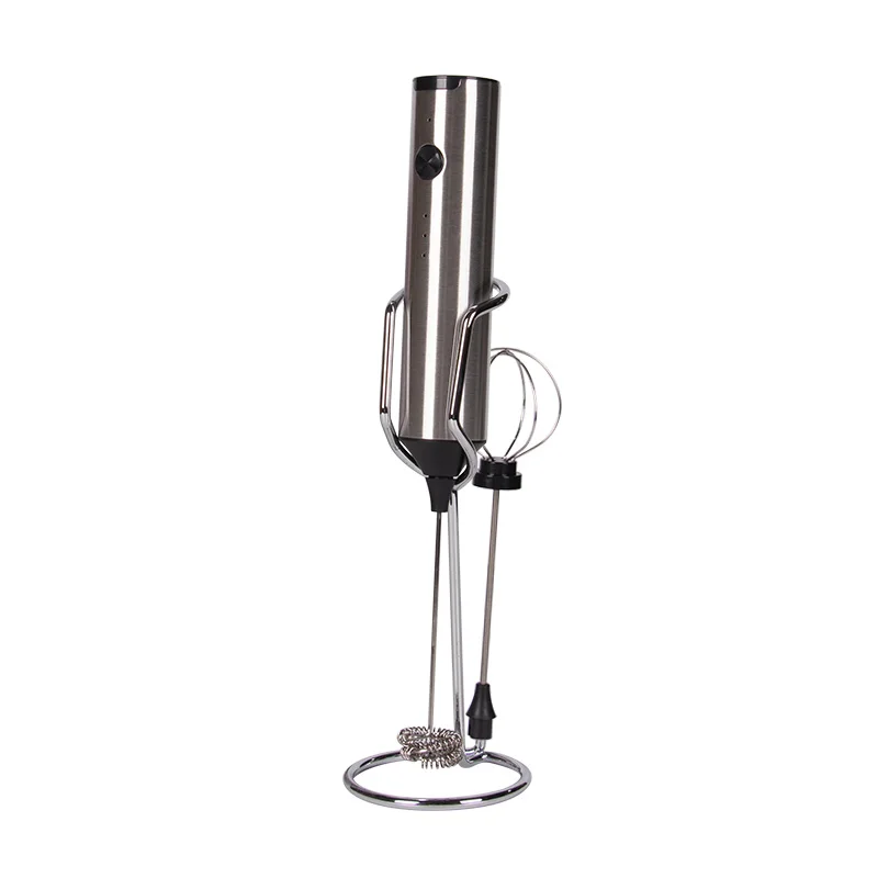 Powerful Stainless Steel Handheld Milk Frother Luxe Coffee Mixer with Custom Logo Battery Operated Foam Maker