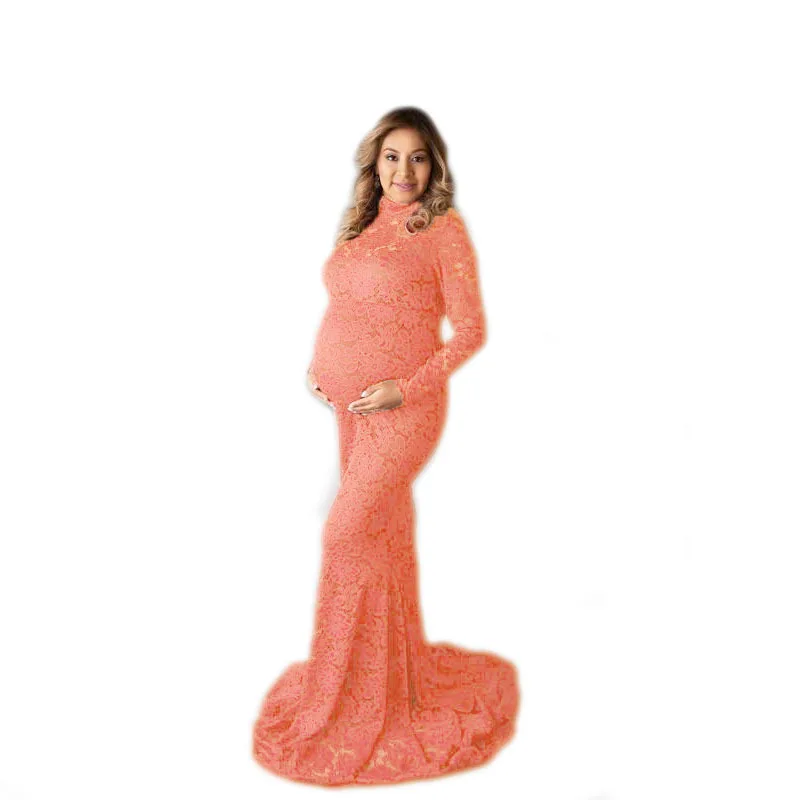 Fancy Lace Maternity Dresses For Photo Shoot Sexy Pregnancy Dress Maxi Gown Long Pregnant Women Photography Prop 2021