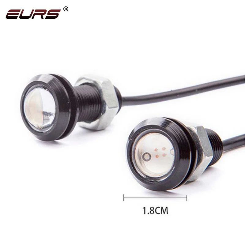 High power 18MM 23MM Car led strobe Automobiles Lamps 12V 3W 0.6A 6000K ultra-thin hawk eyes rogue reversing lights