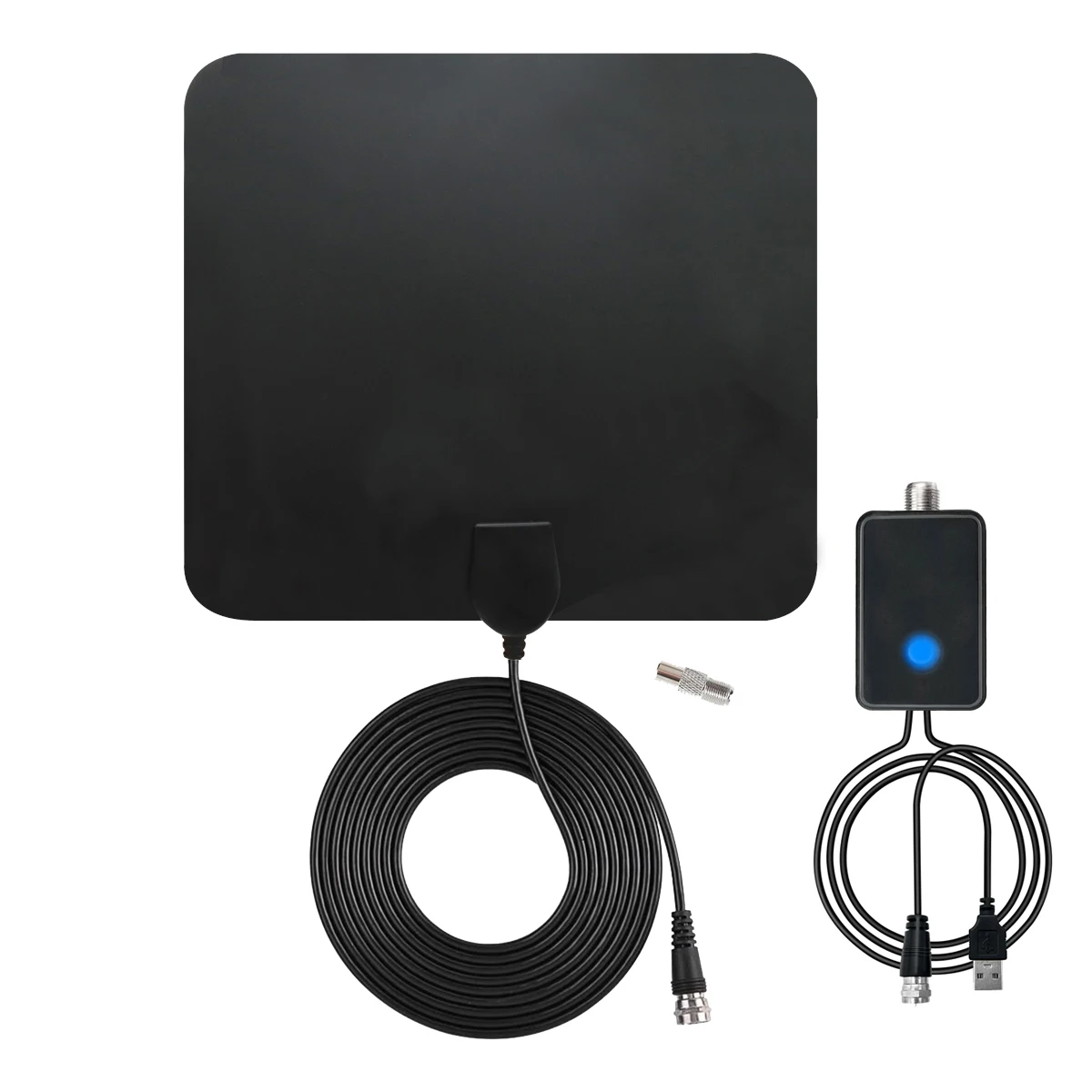 Flat Thin High Gain 50 miles Indoor VHF UHF Amplifier Digital HDTV TV Antenna