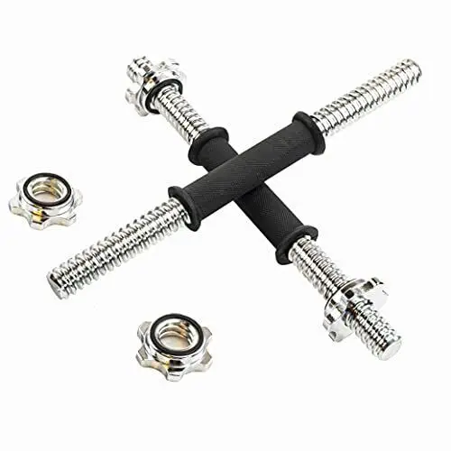 Threaded Dumbbell Black Durable Rubber Handles/Adjustable