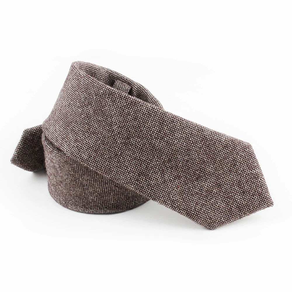 Mens Slim Wool Ties Striped Plain Wool Necktie Interlining Neckties To Match Shirts