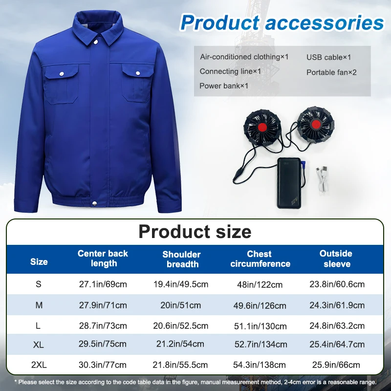 Summer battery coat air conditioned jacket cooling clothes fan jacket with fan worker wear uniform