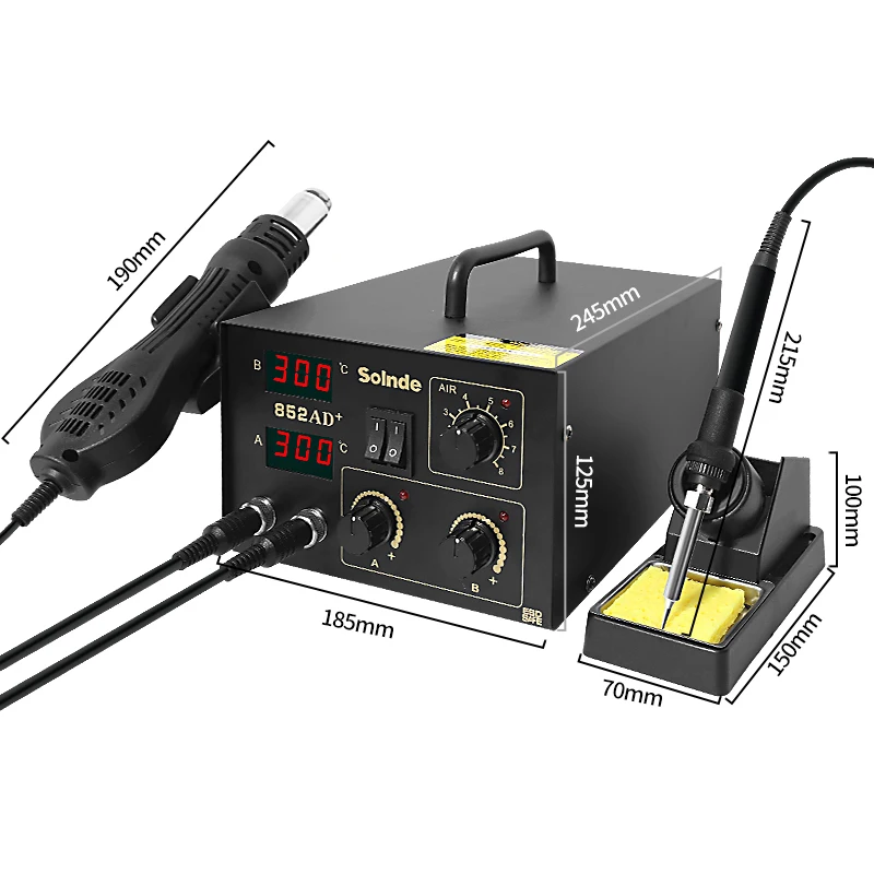 SLD-852AD+ SMD Rework Station Hot Air Gun estacion de calor y soldadura heissluftstation Hot Air Soldering Station