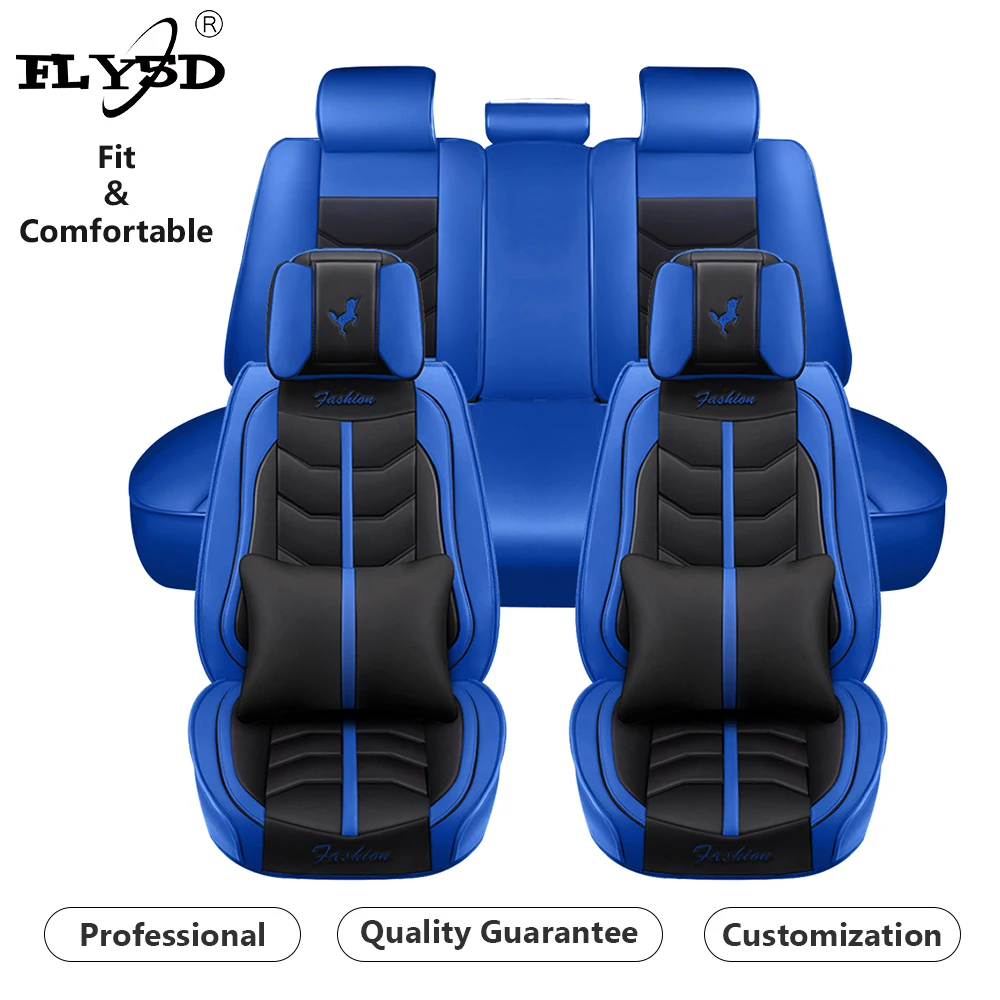  FLY5D Amazon Лидер продаж полный комплект чехлов на автомобильные сиденья искусственная кожа 6D чехлы с подушкой сиденье