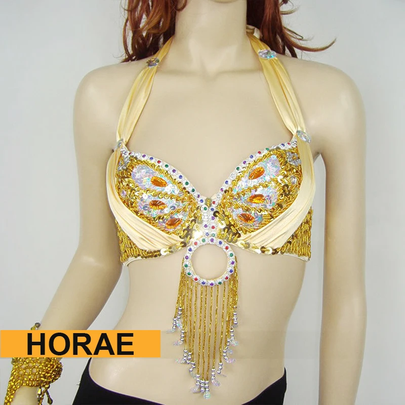 SC044 Shiny Butterfly Shaped Rhinestone Sequins Bra Beaded Tassel Backless Short Top For Samba Dance Carnival Costumes Wear