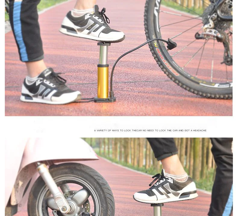 Bicycle foot pump household battery car electric motorcycle high pressure portable mini pedal pump
