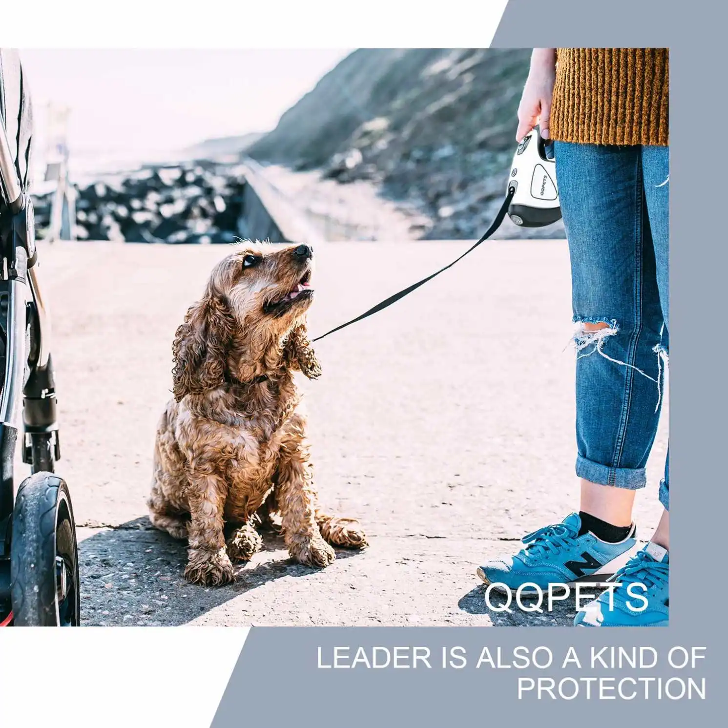 Freesea pets Retractable Dog Leash with Bright LED Flashlight Factory Custom Logo Walking Leashes Pet Dog Outdoor Leash Lead