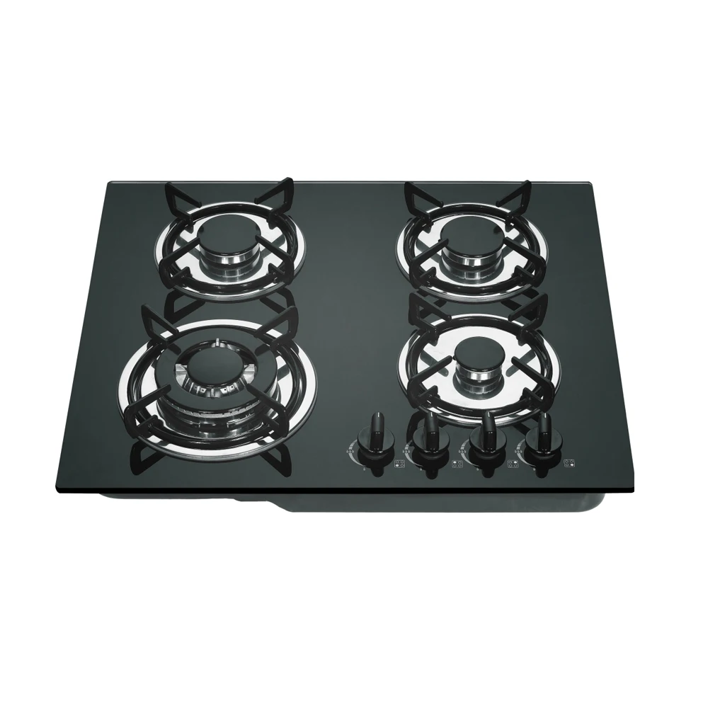 4 burners Black tempered  glass Gas Cooker  Easy to operate  Home use cooking stove Customize logo Glass Gas Hob