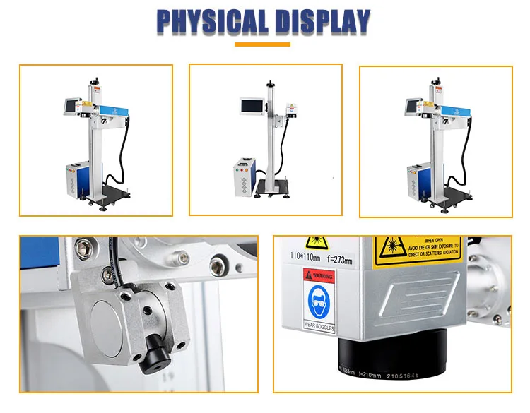 Hot Sale Flying Fiber Laser Marking Machine 30W 50W  High Speed Laser Printer for PVC Plastic Pipe