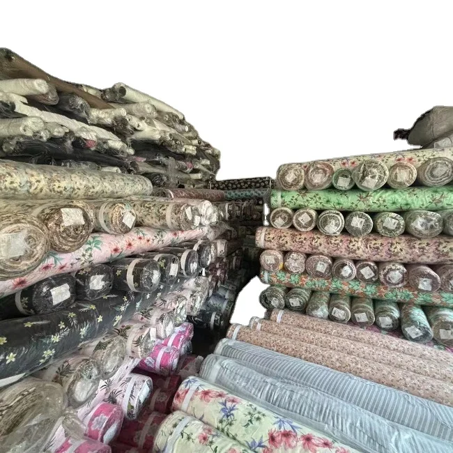 Hot sale stock 100% Rayon Professional Woven Fabric for garments/dress/rayon printed fabric/25 designs