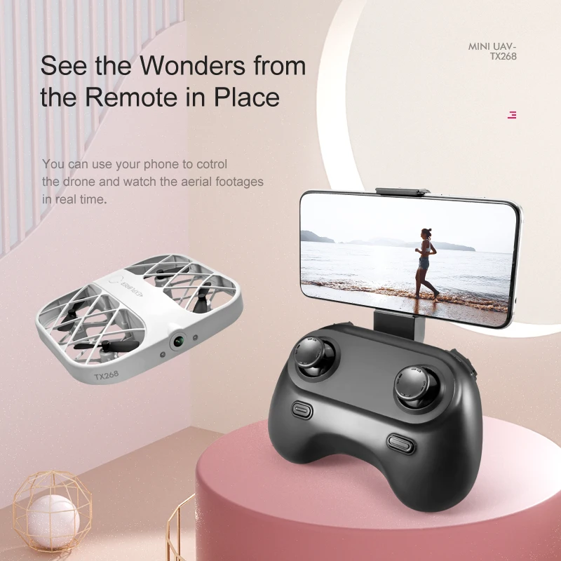 IQOEM 2023 Kids 2.4G Portable Hand Gesture Control Rc Mini Plane Drones Aircraft Quadcopter Flying Toy with HD 4k Camera