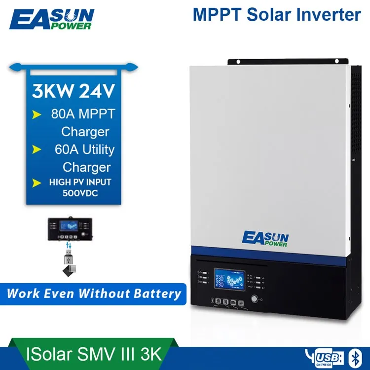  Гибридный солнечный инвертор Easun Power 3 кВт 24 в 230 В Mppt 3000