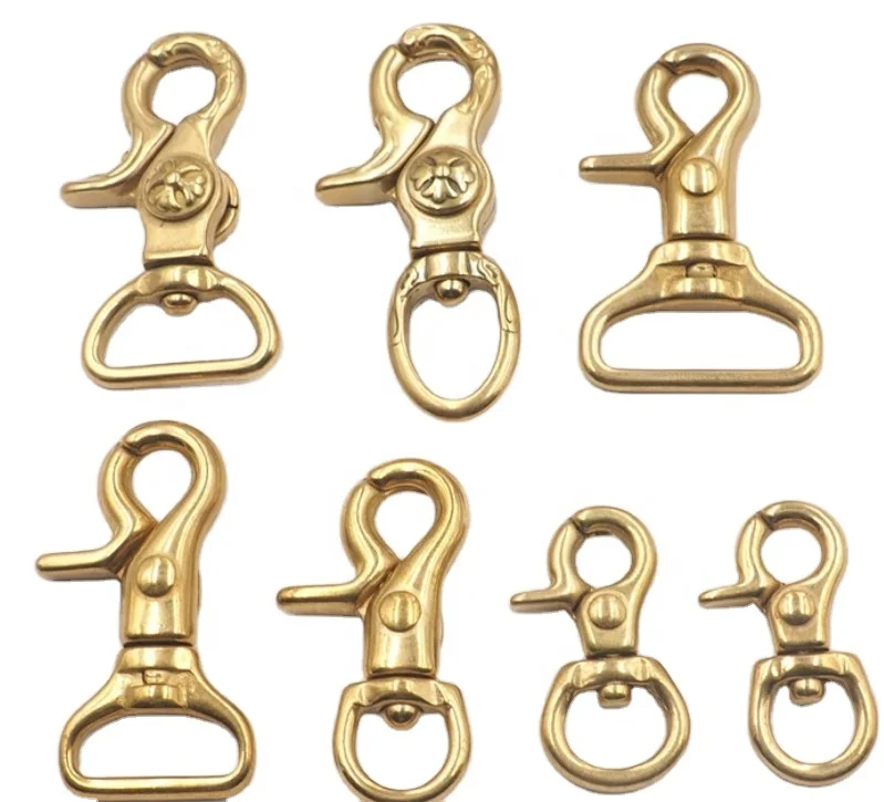 Solid brass horse bridle buckle hook durable safety brass slide snap hook for horse accessories