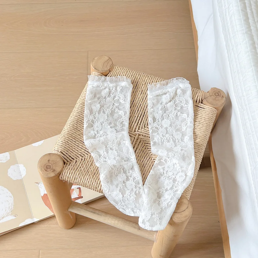 Vintage Breathable Infant White Long Sock Baby Lace Socks Lovely Tube Girl Summer Princess Lace Mesh Knee High Sock