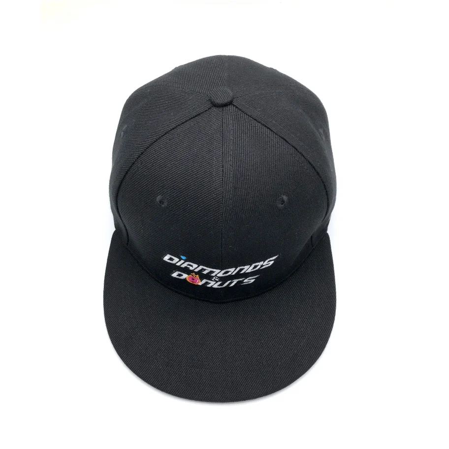 
acrylic fabric black hip hop snapback cap custom 