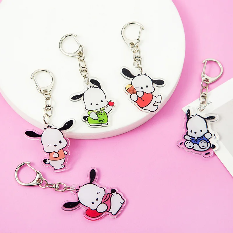 Милый мультяшный Hello Kitty Cinnamoroll Kuromi брелок для ключей акриловый в наличии