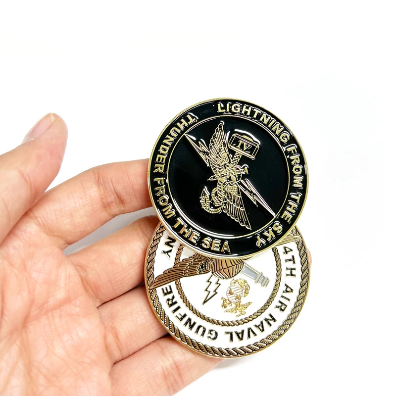 Fashion old enamel double-sided challenge metal anime gold and silver coin manufacturers