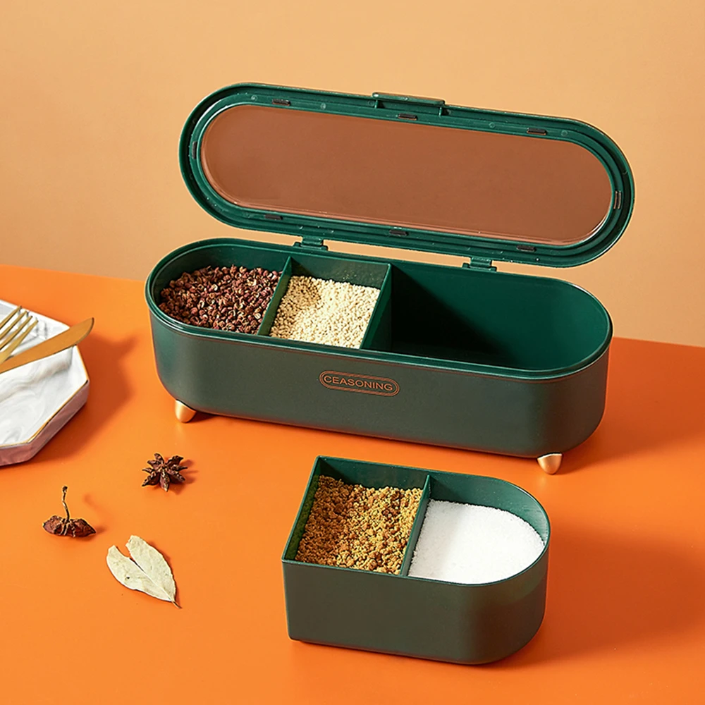 Multi Sizes Seasoning Box Set Salt Sugar Spice Seasoning Storage Box Plastic Seasoning Box Container Condiment Jars