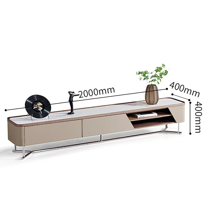 New TV Cabinet Living Room Modern Simple Stainless Steel Saddle Floor Cabinet