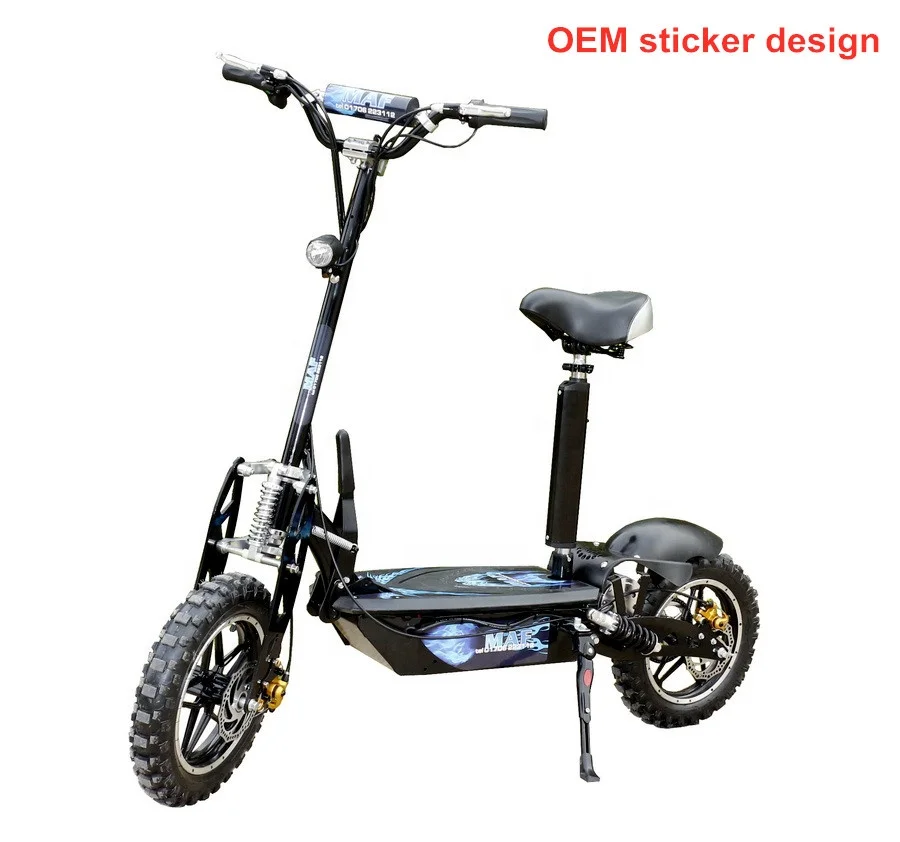 48V 1000W 1600W Folding Electric Scooter with Big Wheel 2 Wheel Electric Bicycle with Seat for Adults