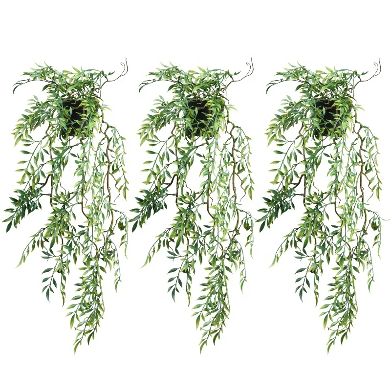 DS2013 Factory Wholesale Pu Nantian Bamboo Hanging Plants Artificial Potted In Restaurant