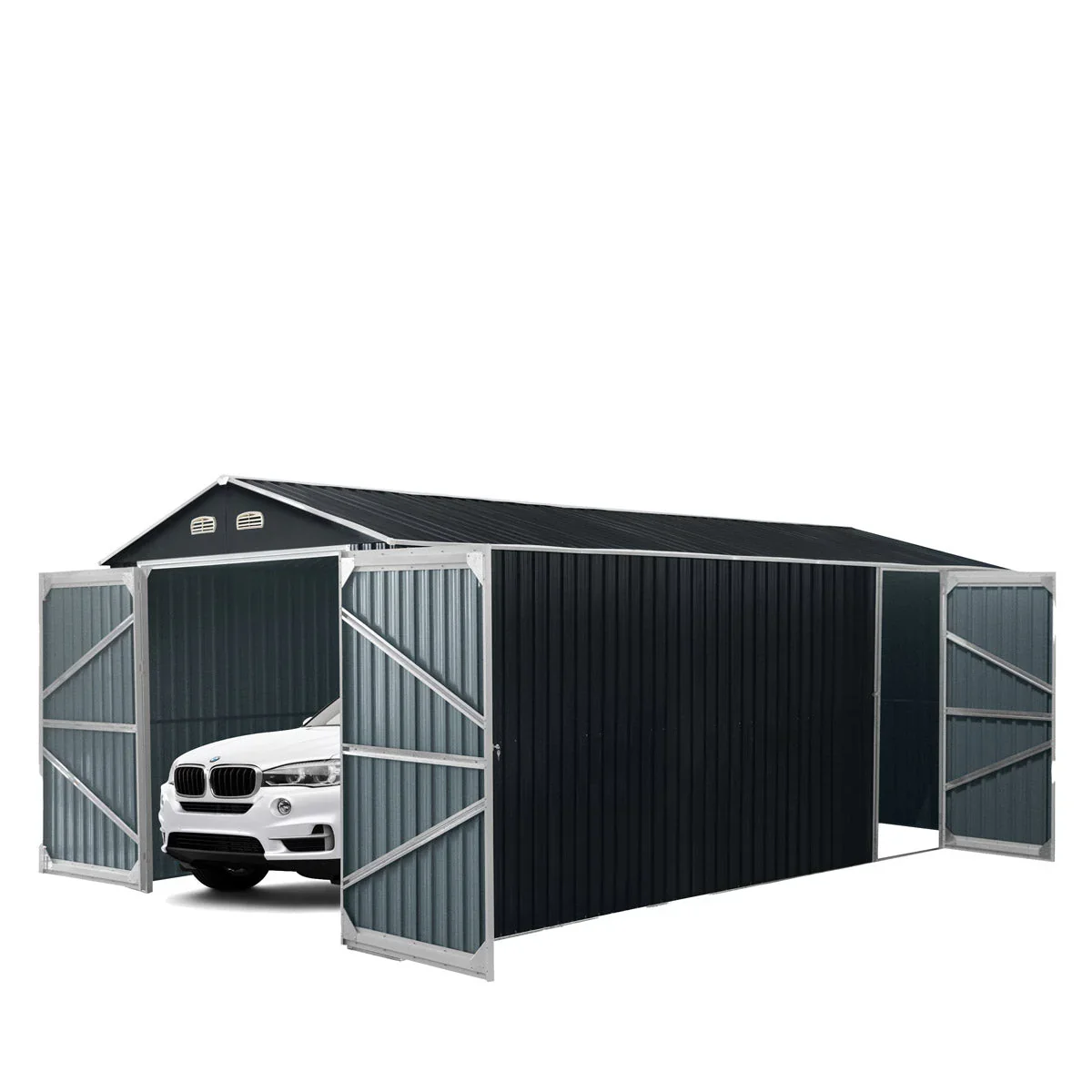 Outdoor Large Metal Roof Metal Frame Garage Car Parking Carport Garden Storage Shed Galvanized Steel Carport