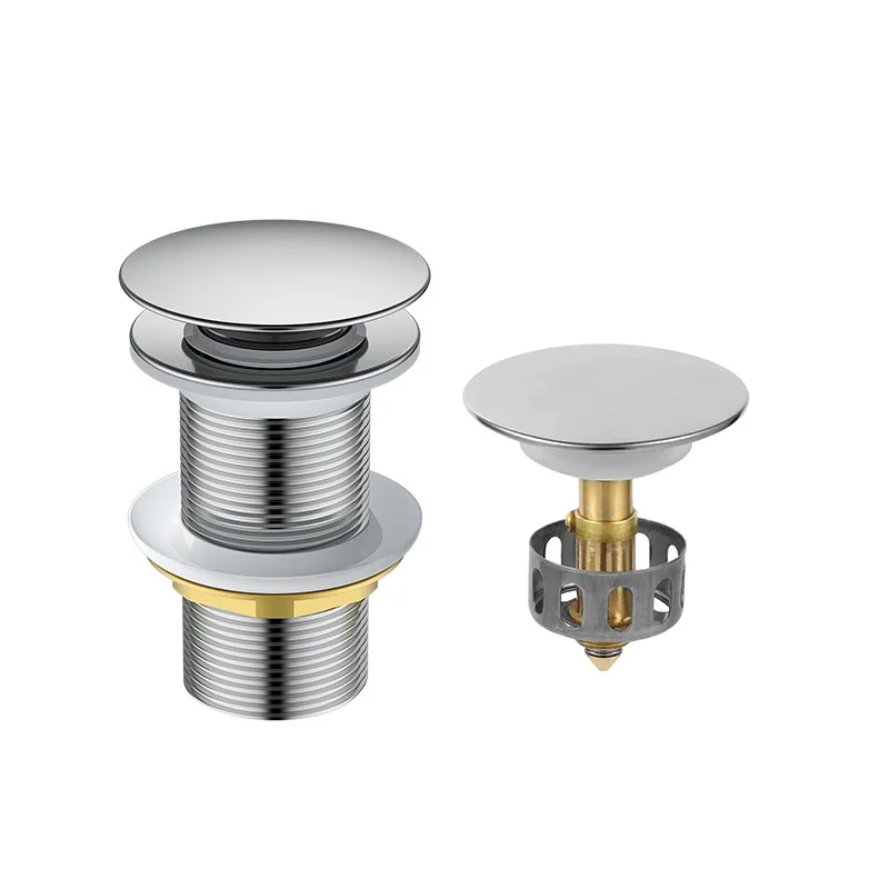 Sink Drain Universal Bathroom Sink Stopper  Plug With Basket Anti Clogging Pop Up  Without Overflow Drain