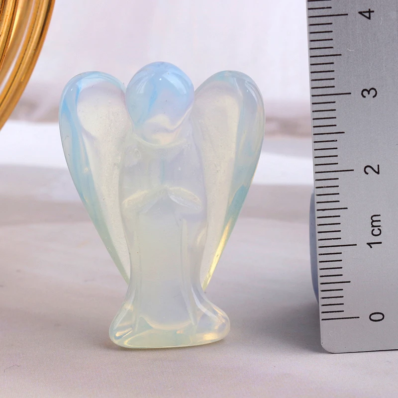 Wholesale natural 1.5 inch healing stones gemstone angel crystal angel figurines for souvenir
