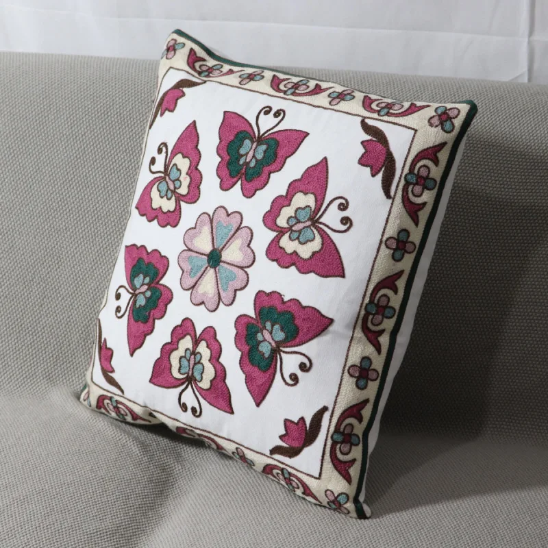 Wholesale Vintage Style Luxury Tapestry Embroidered Cushion Cover Sofa Throw Pillow Case Indian Suzani throw Hippie Bohemian