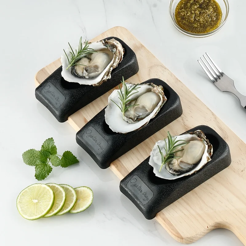 New arrival high quality kitchen PVC oyster holder Plastic Oyster Tray for oyster seafood tools