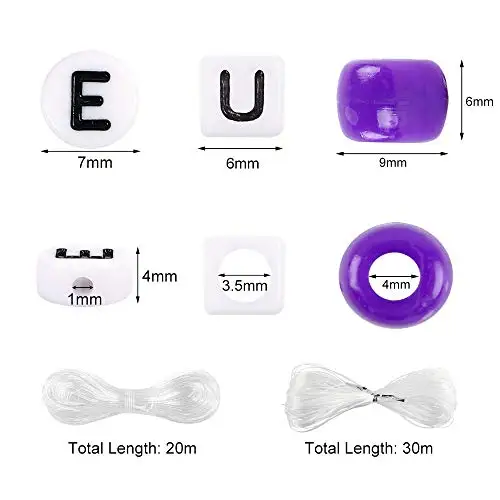 New Arrival 4000 Pcs Diy Jewelry Making Large Hole Pony Beads 6*9mm Flat Round Loose Rainbow Colors Pony Beads for Children