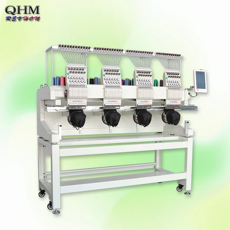 QHM Four Head Computerized automatic brother embroidery machine cap embroidery machine 4 head