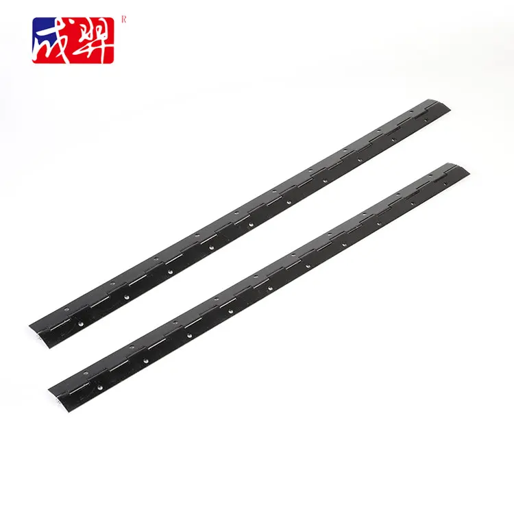 black continuous metal long piano hinges