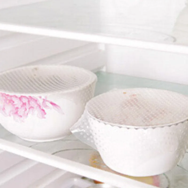 BPA Free Soft Flexible Reusable Silicone Wraps Lid Seal Stretch Film for Cup and Bowl