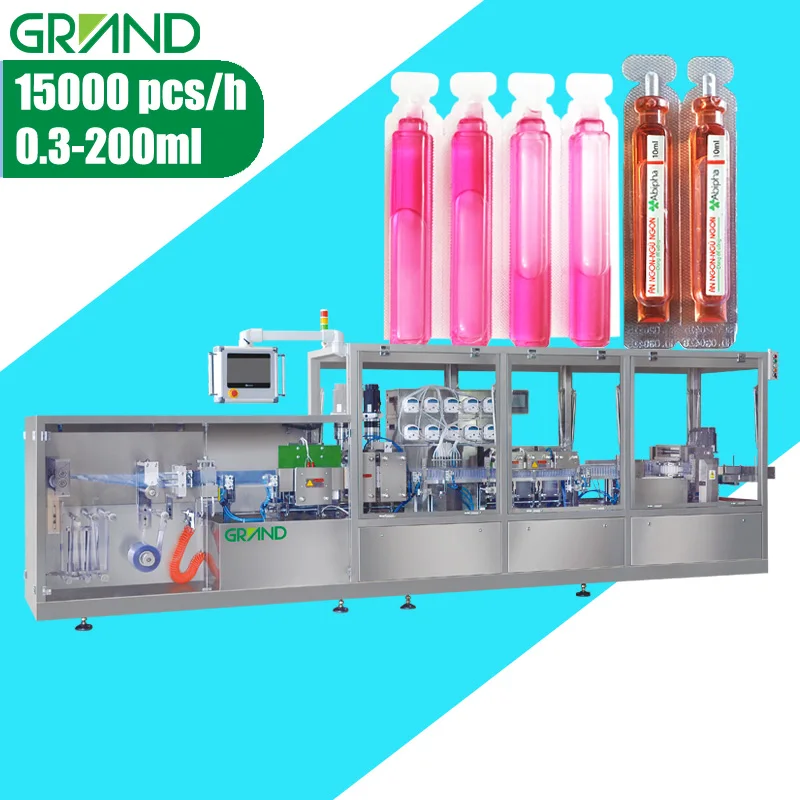 GGS240 TFFS machine Full Automatic  Monodose Honey Olive Oil Liquid Plastic Ampoule form Fill Seal Machine