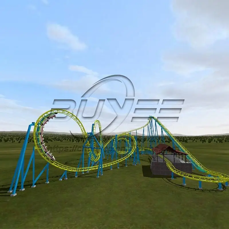 Large overlapping Amusement Park Rides Adult Thrill Zip Line Roller Coaster