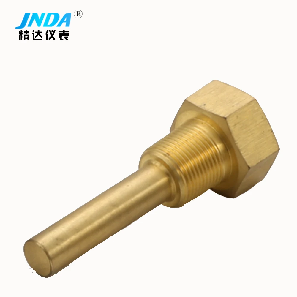 Thermowell for thermocouple or RTD, Different type industrial thermometers with brass thermowell