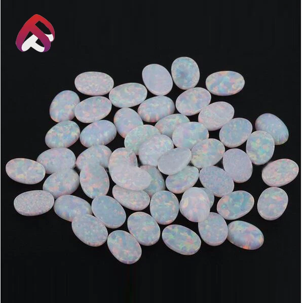 Hot Sale Oval Shape Cabochon Wholesale Lab Created Opal Oval High Grade Quality Ethiopian Fire Opal Cabochon Loose Gemstone Heat