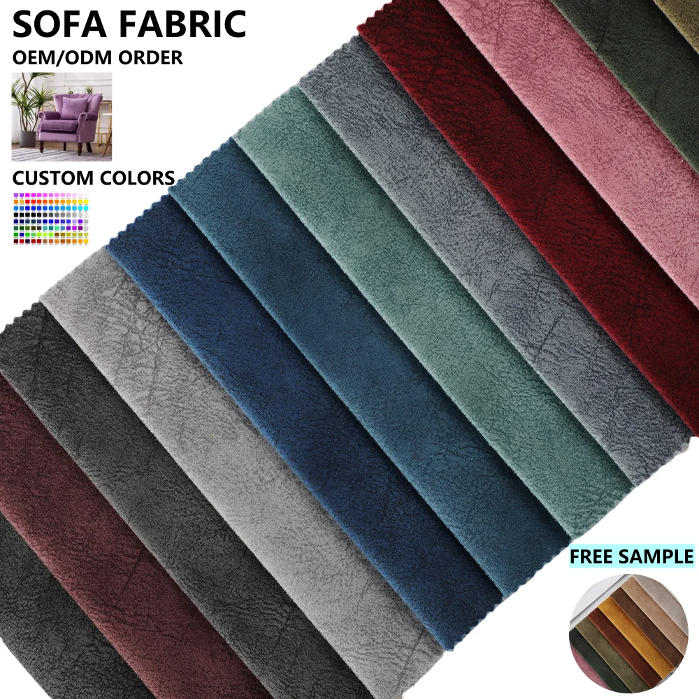 100% Polyester Printed Velvet Sofa Fabric Plain Style Knitted Medium Weight for Upholstery Direct from Manufacturer